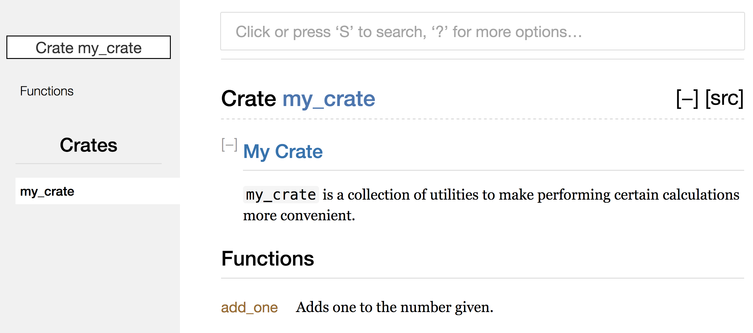 crate 整体注释所渲染的 HTML 文档